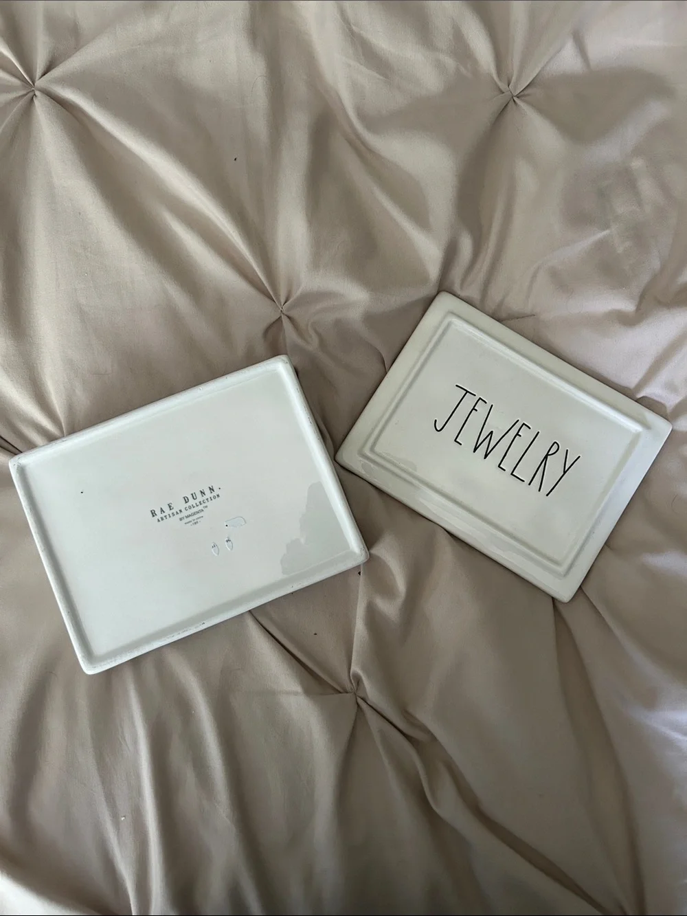 Rae Dunn Jewelry Box White Ceramic JEWELRY Trinket Box